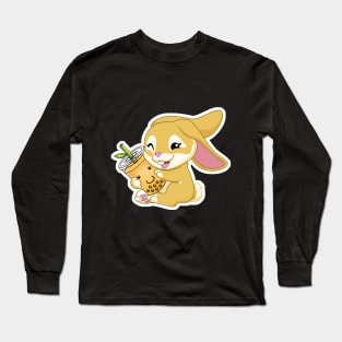 Year of the Rabbit Bunny Bubble Boba Tea Long Sleeve T-Shirt